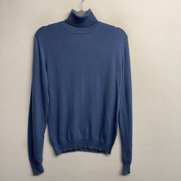 Priscilla Sweaters - Priscilla 100% Cashmere Turtleneck Sweater Long Sleeve Blue L